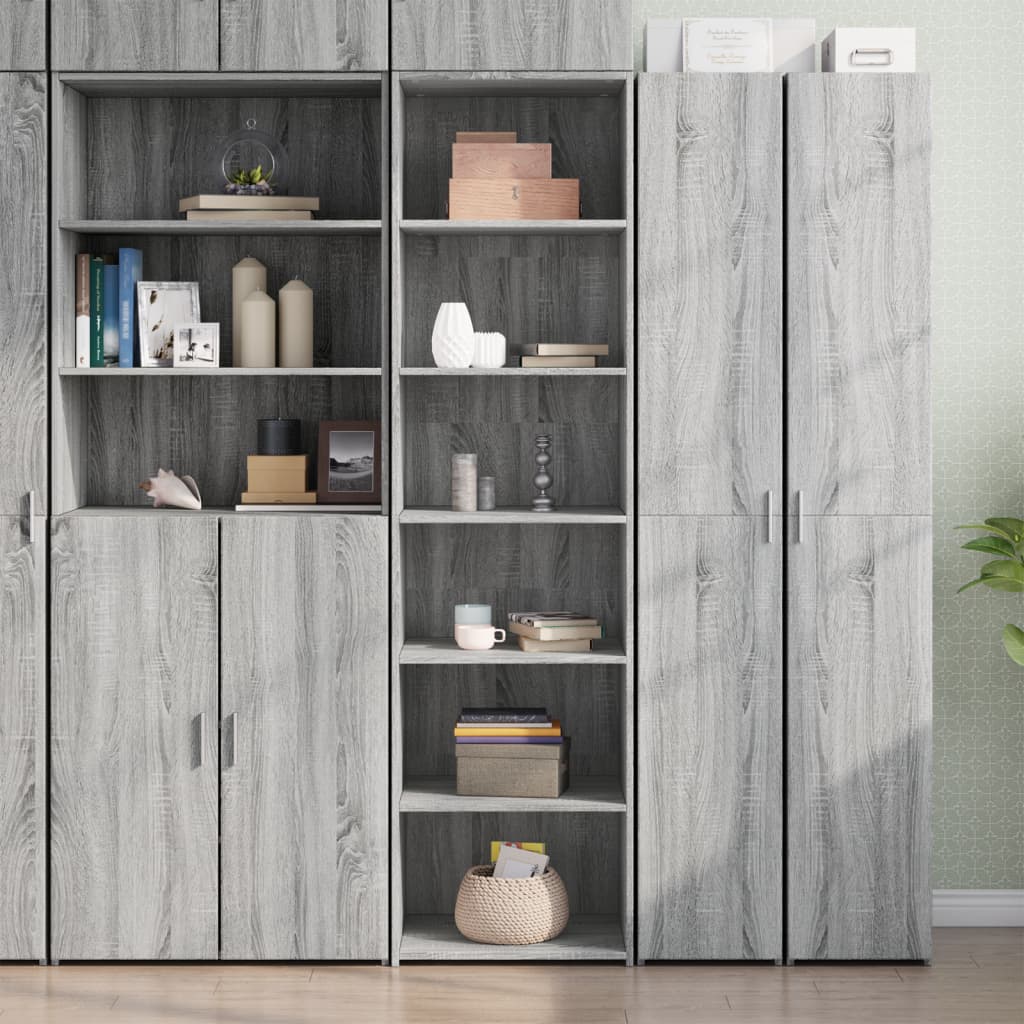 Buffet haut sonoma gris 50x41x185 cm bois d'ingénierie - XIOS