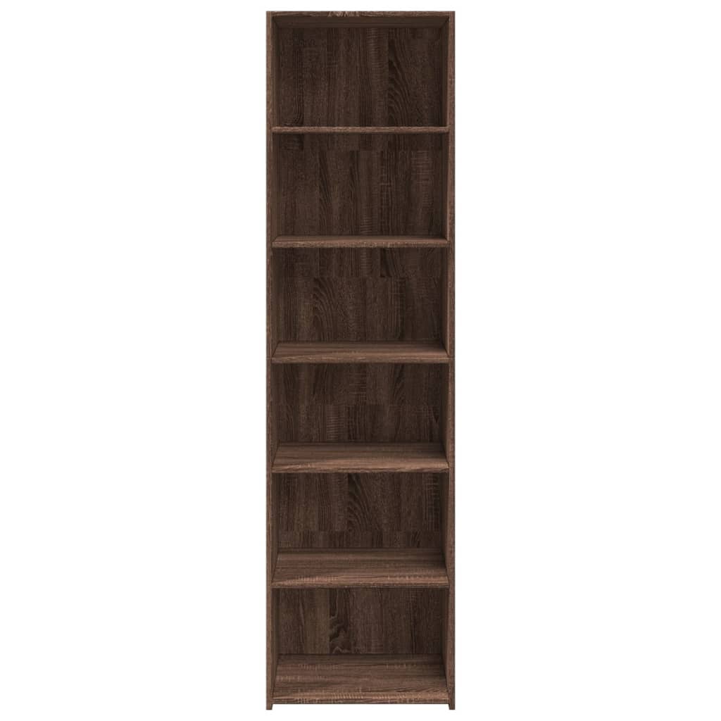 Buffet haut chêne marron 50x41x185 cm bois d'ingénierie - XIOS
