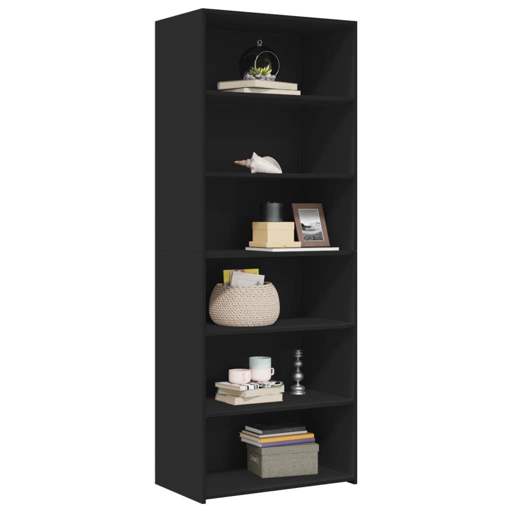 Buffet haut noir 70x41x185 cm bois d'ingénierie - XIOS
