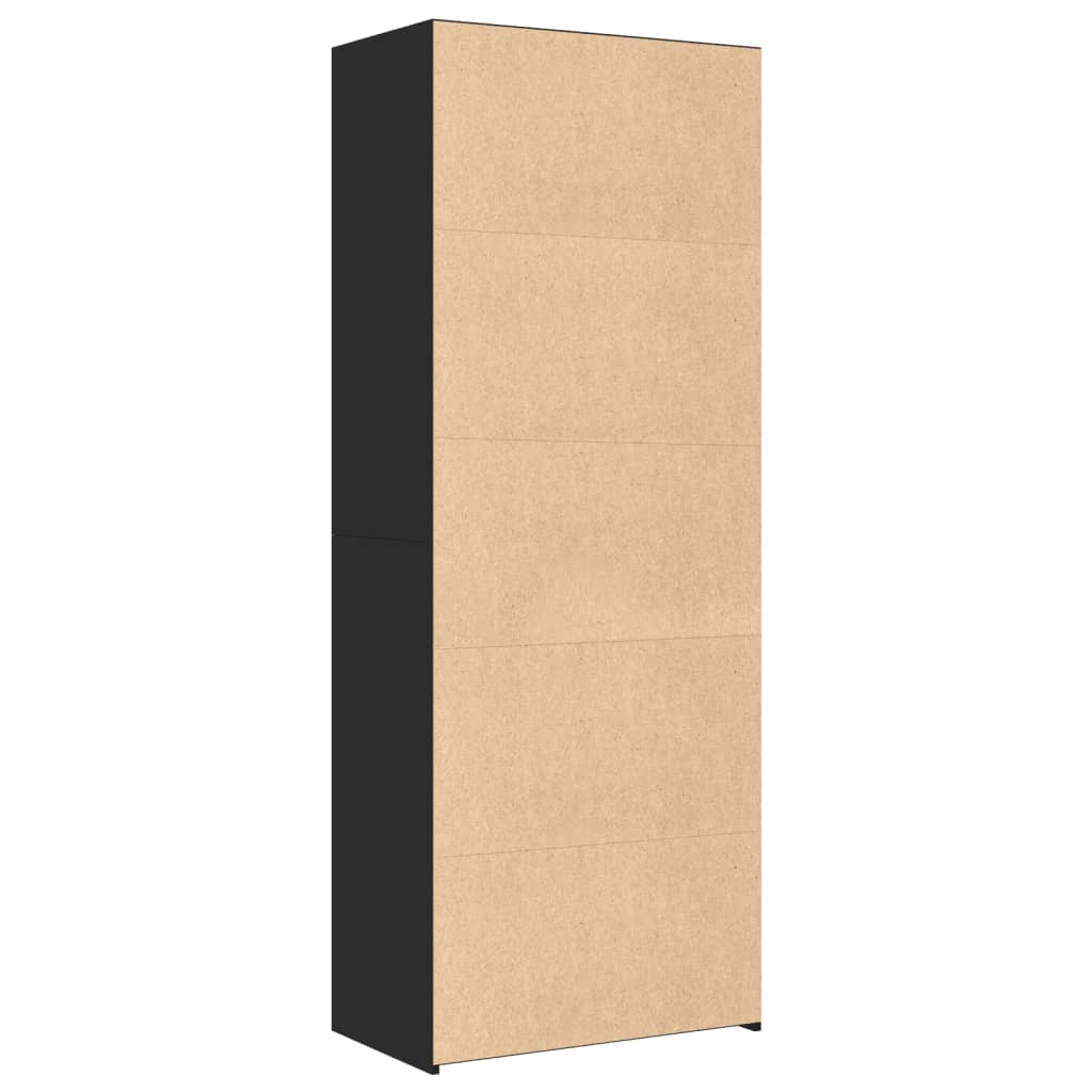 Buffet haut noir 70x41x185 cm bois d'ingénierie - XIOS