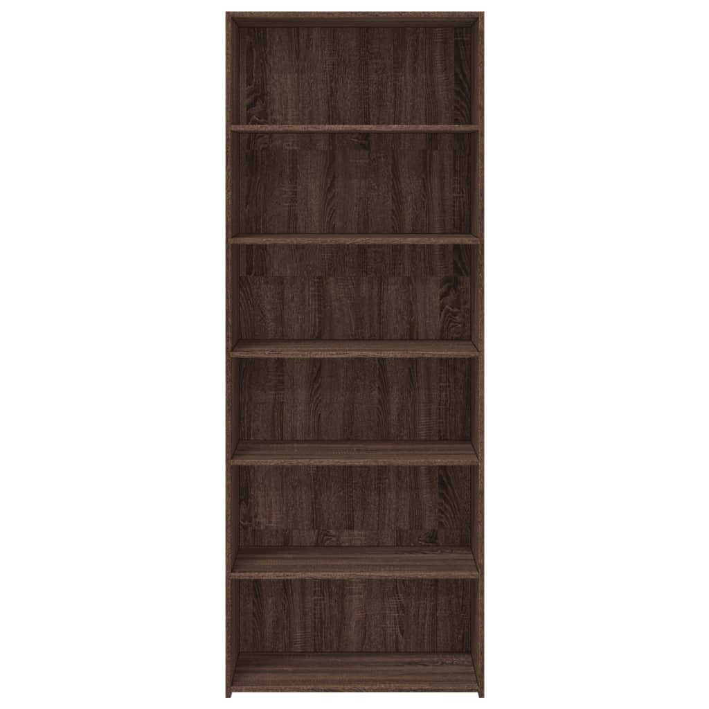 Buffet haut chêne marron 70x41x185 cm bois d'ingénierie - XIOS