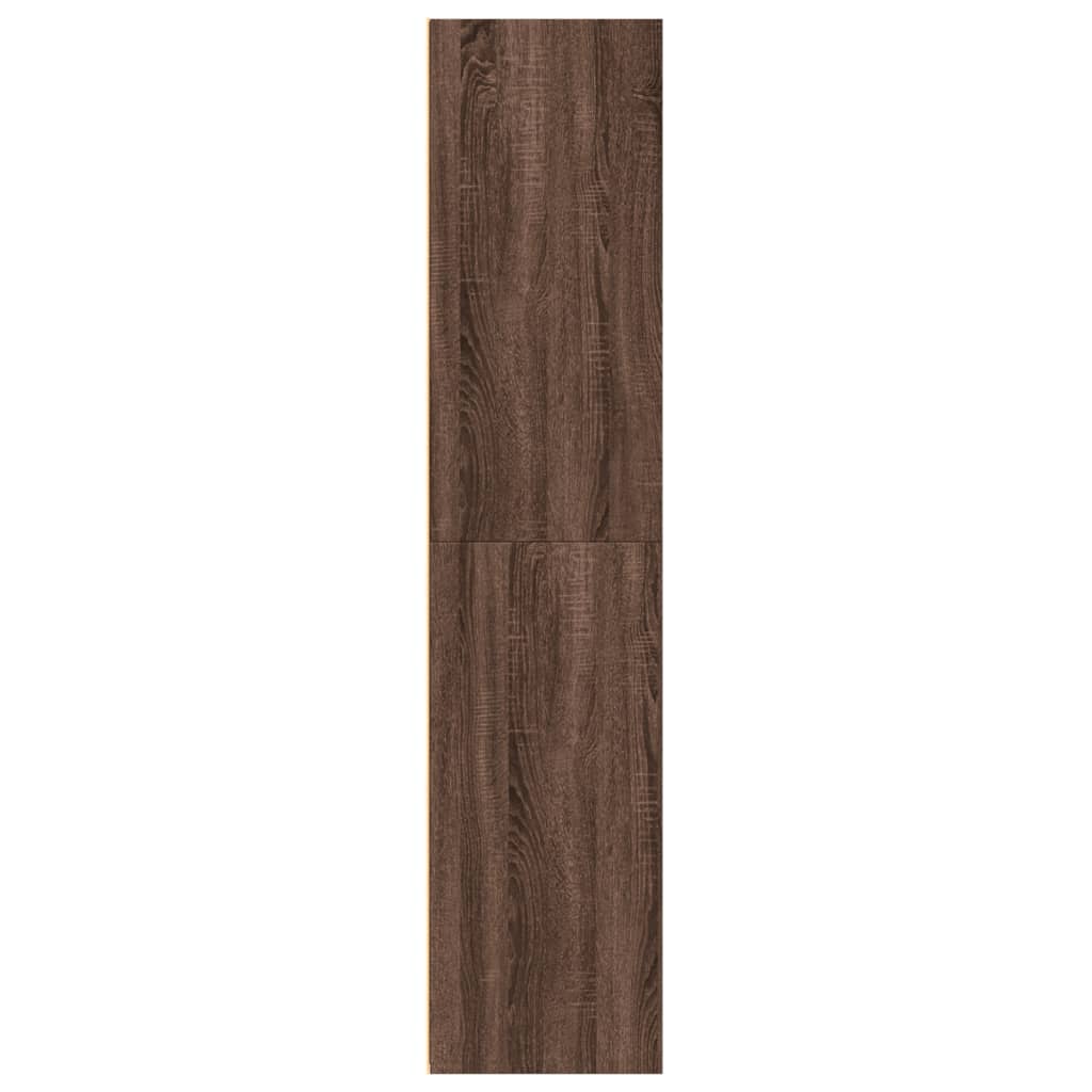 Buffet haut chêne marron 70x41x185 cm bois d'ingénierie - XIOS