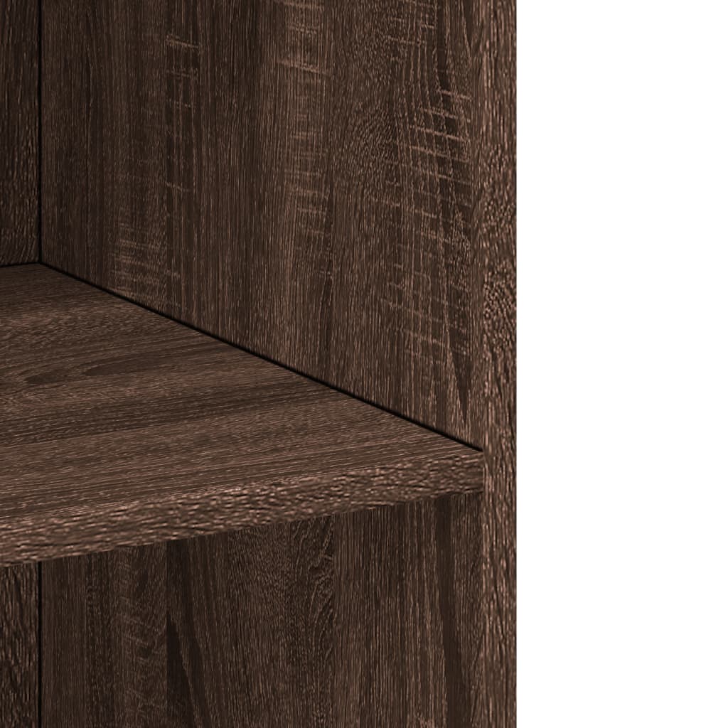 Buffet haut chêne marron 70x41x185 cm bois d'ingénierie - XIOS