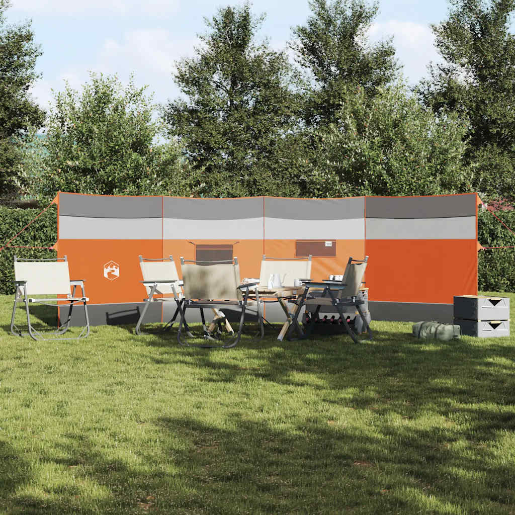 Brise-vent de camping gris et orange 510x153 cm imperméable Pare-vents vidaXL