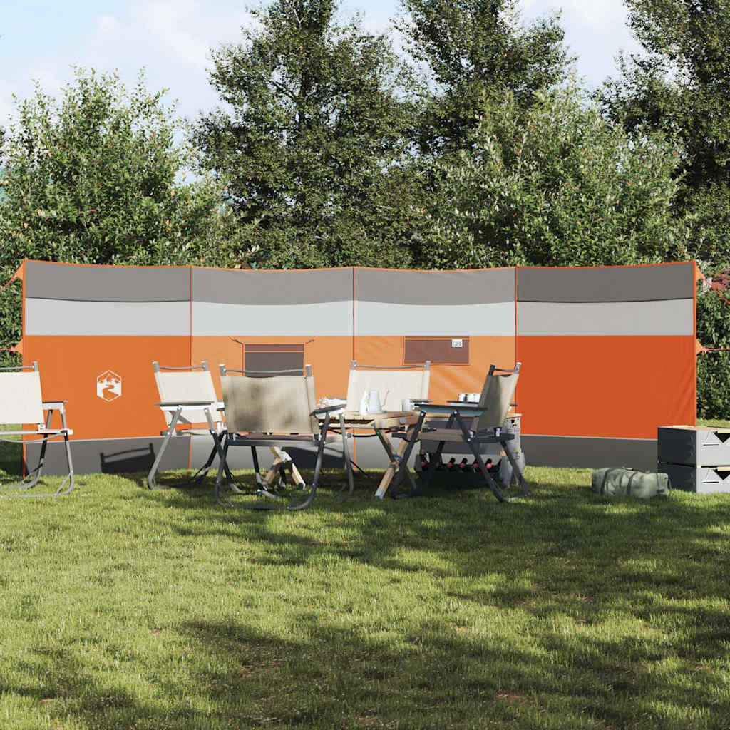 Brise-vent de camping gris et orange 510x153 cm imperméable Pare-vents vidaXL