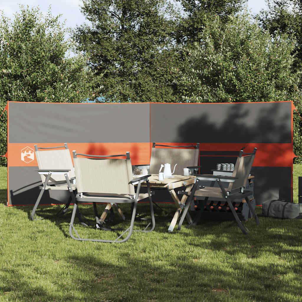Brise-vent de camping gris et orange 344x120 cm imperméable Pare-vents vidaXL