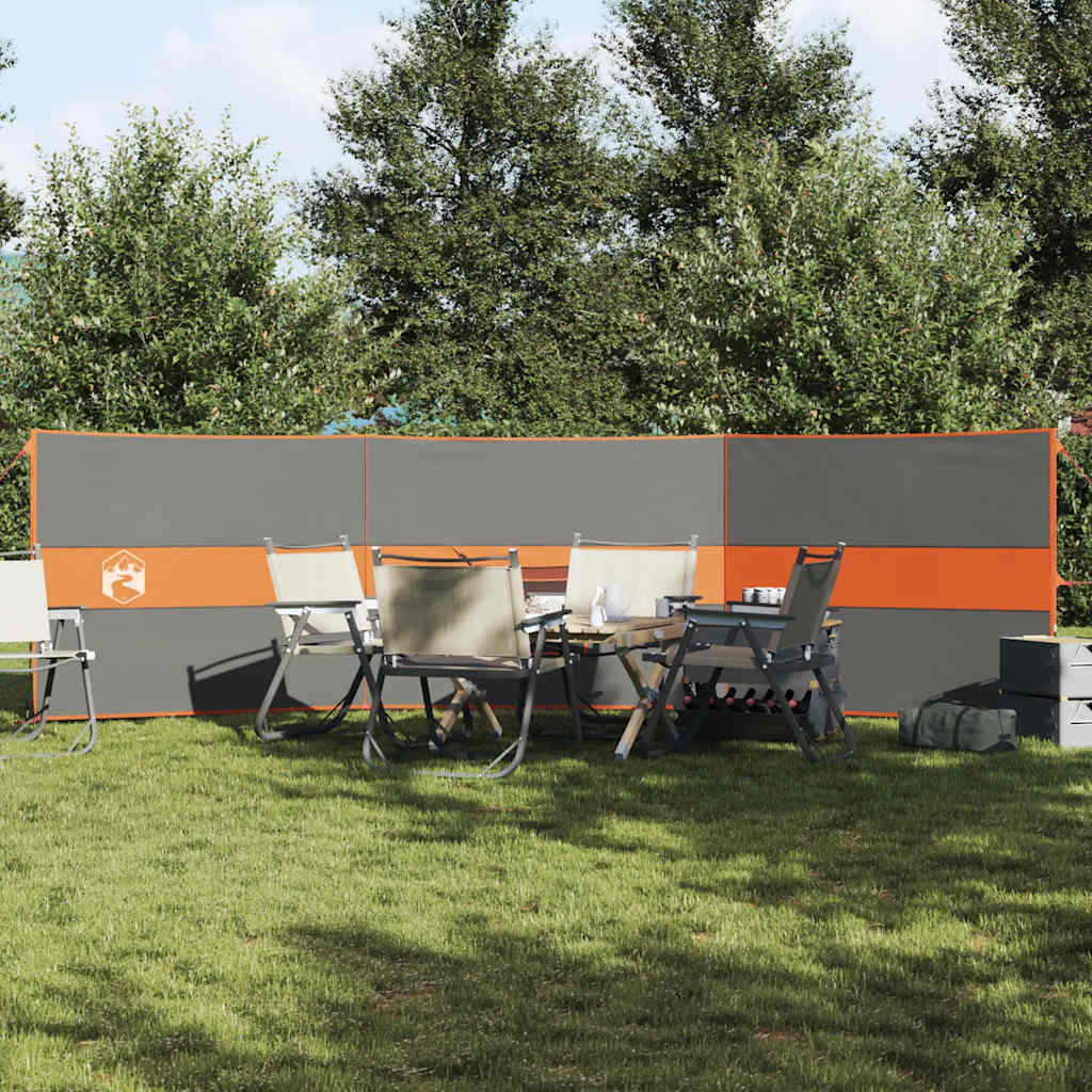 Brise-vent de camping gris et orange 490x123 cm imperméable Pare-vents vidaXL