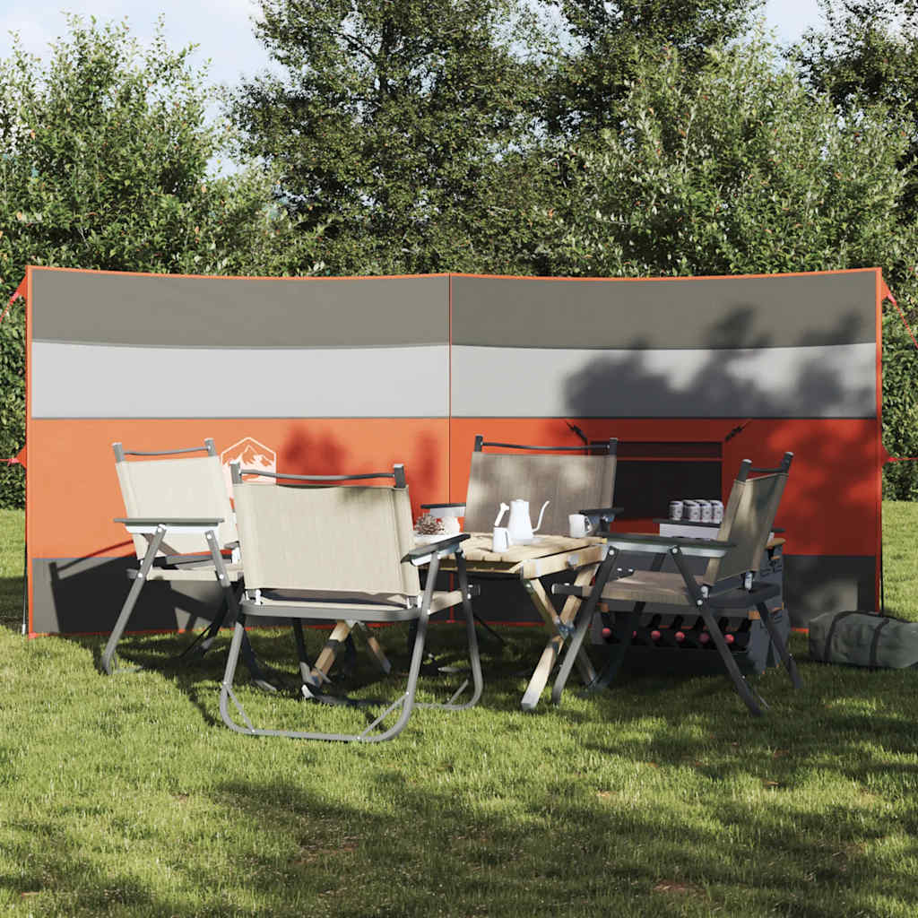 Brise-vent de camping gris et orange 340x130 cm imperméable Pare-vents vidaXL