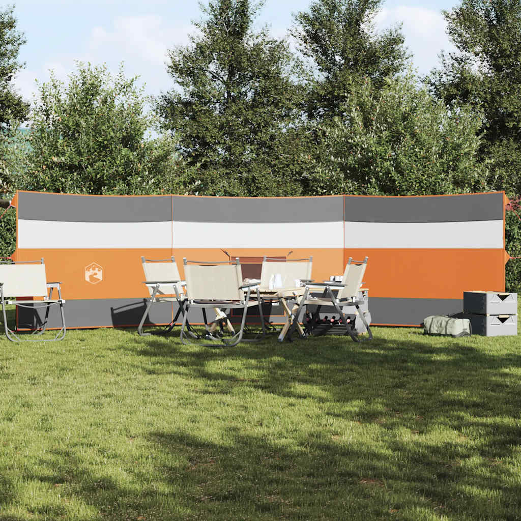 Brise-vent de camping gris et orange 508x130 cm imperméable Pare-vents vidaXL