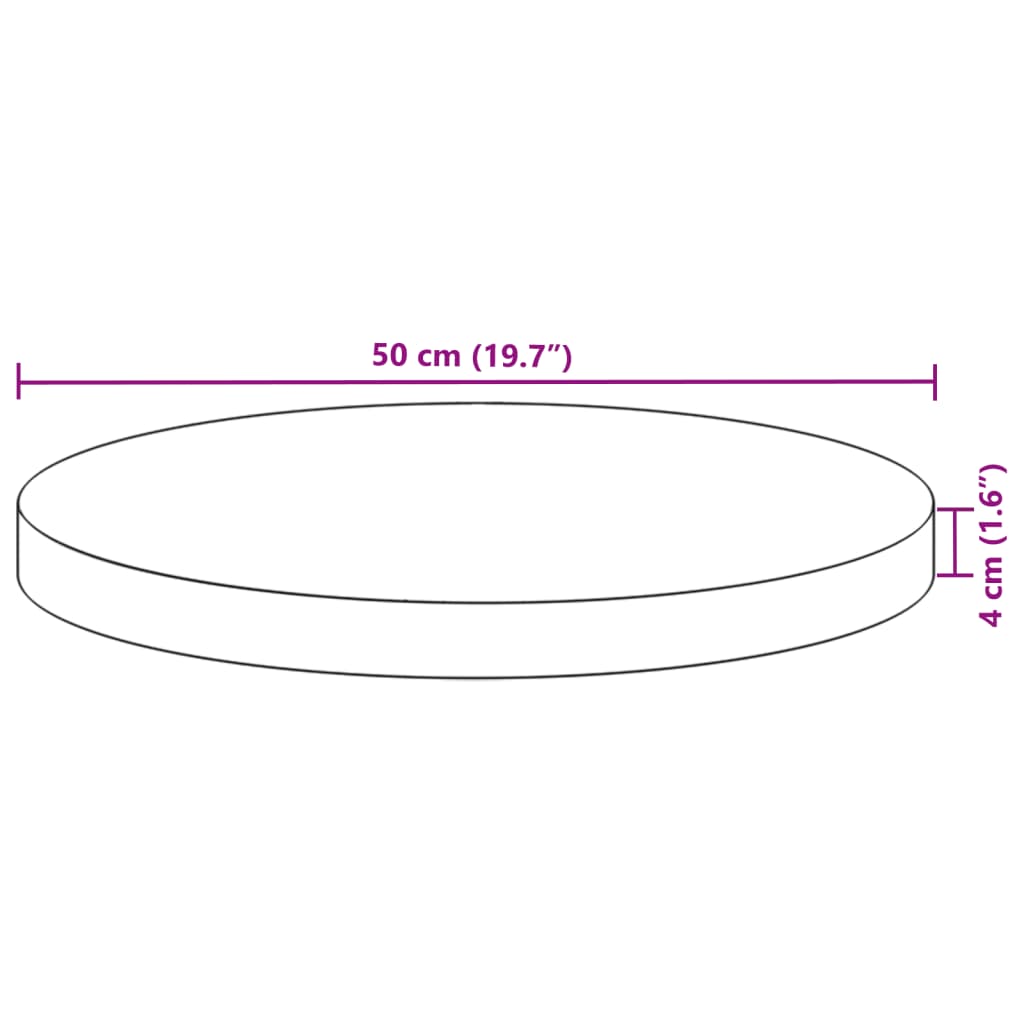 Dessus de table rond Ø50x4 cm bois massif d'acacia - XIOS