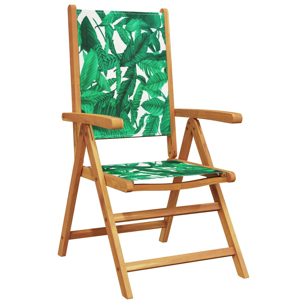 Ensemble à manger de jardin 7 pcs motif de feuilles tissu bois - XIOS