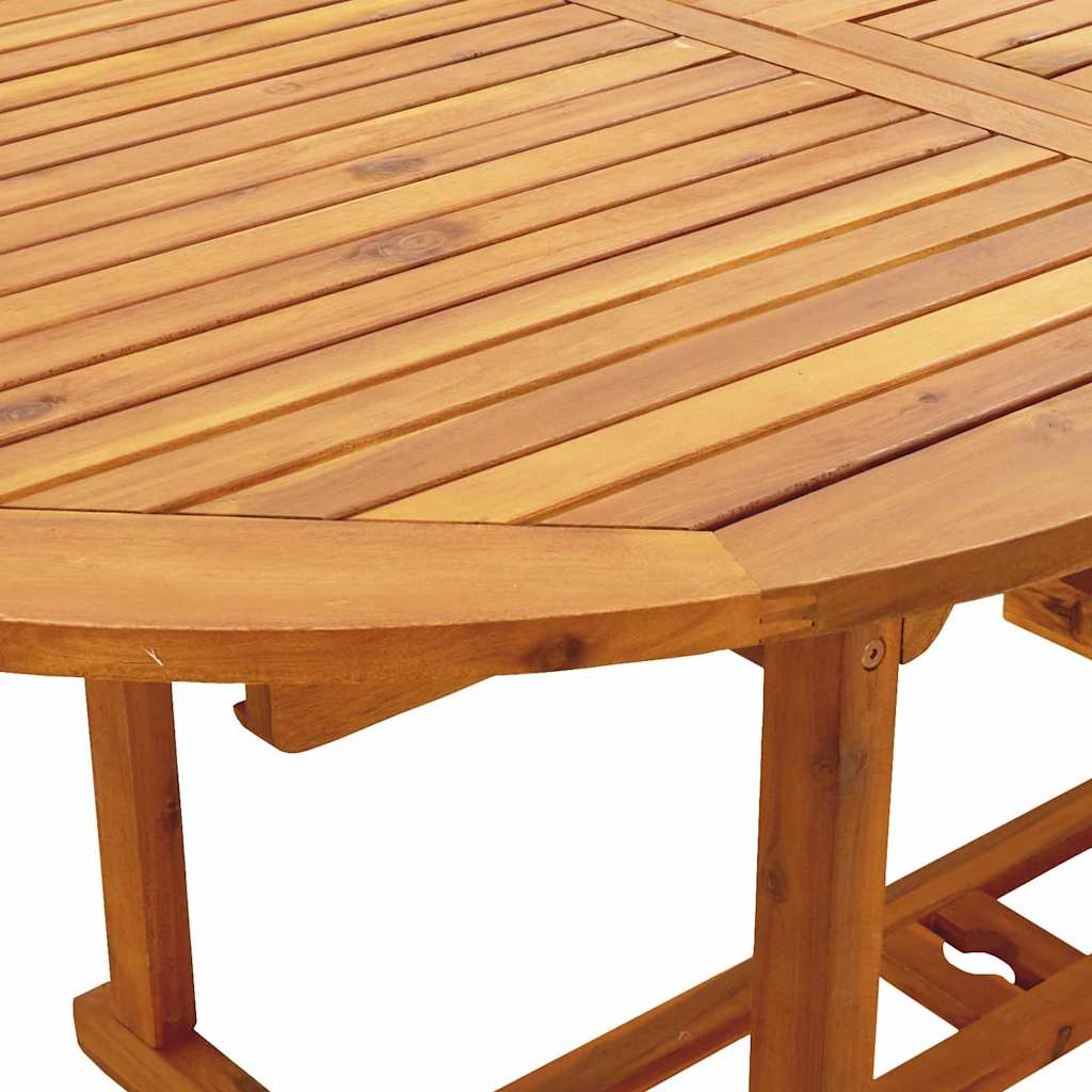 Ensemble à manger de jardin 7 pcs bleu blanc tissu bois massif