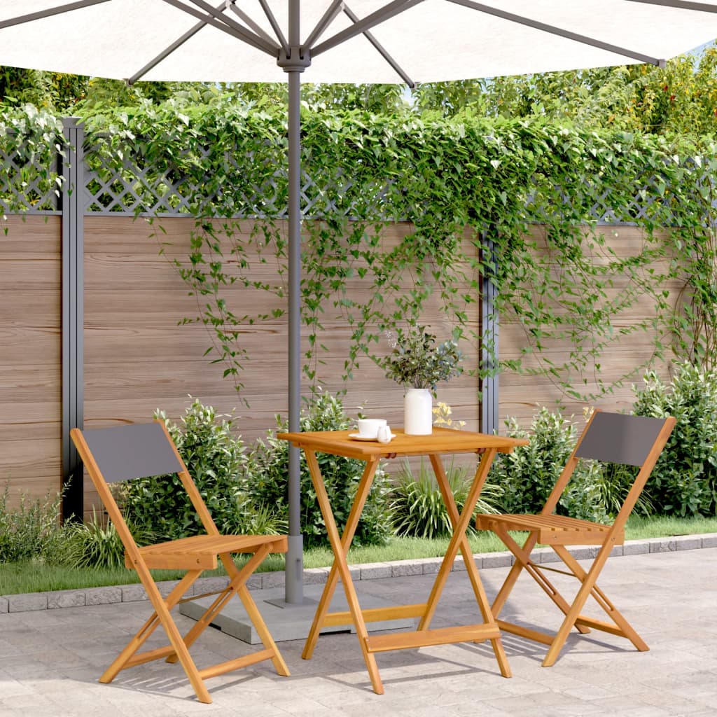 Ensemble de bistro 3 pcs anthracite tissu et bois massif - XIOS