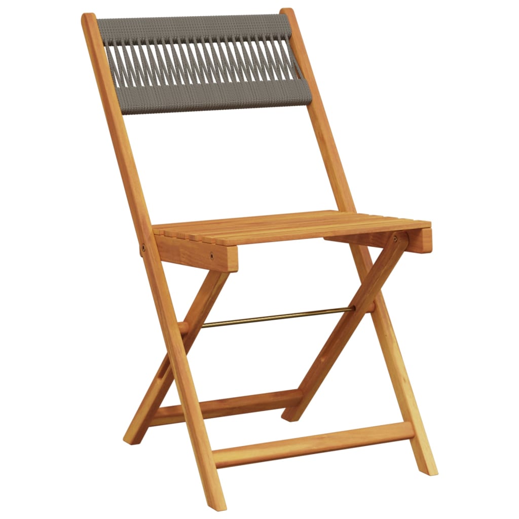 Ensemble à manger de jardin 5pcs gris polypropylène bois massif - XIOS