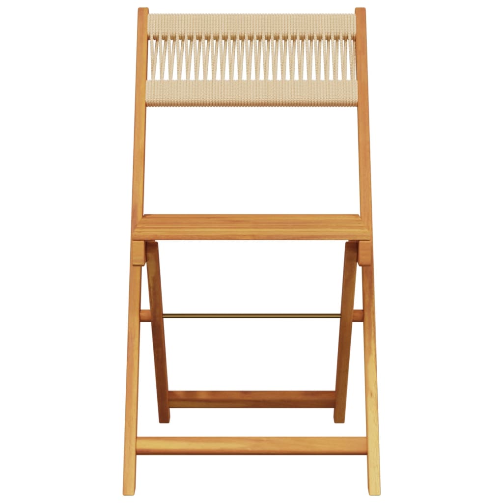 Ensemble à manger de jardin 5pcs beige polypropylène et bois - XIOS