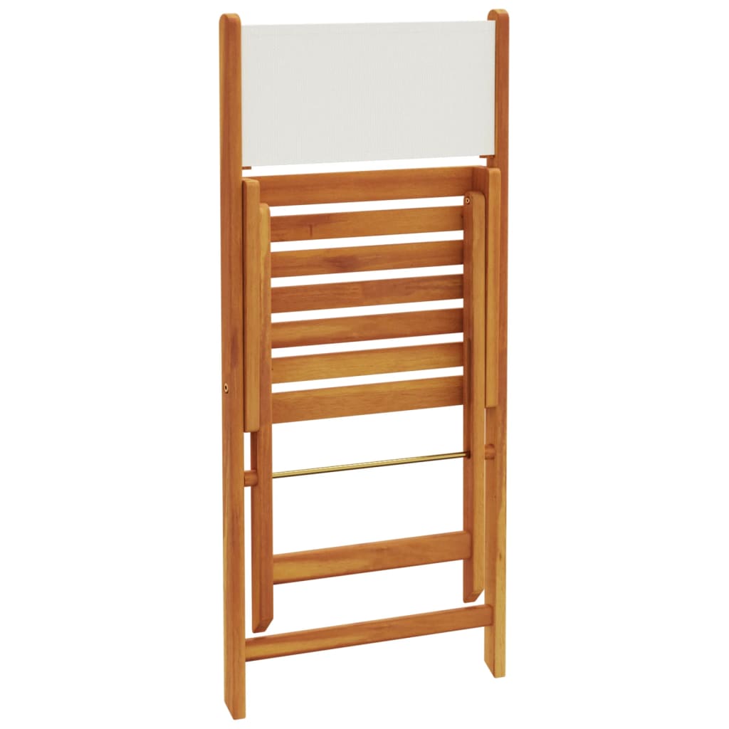 Ensemble à manger de jardin 5 pcs blanc crème tissu bois massif - XIOS