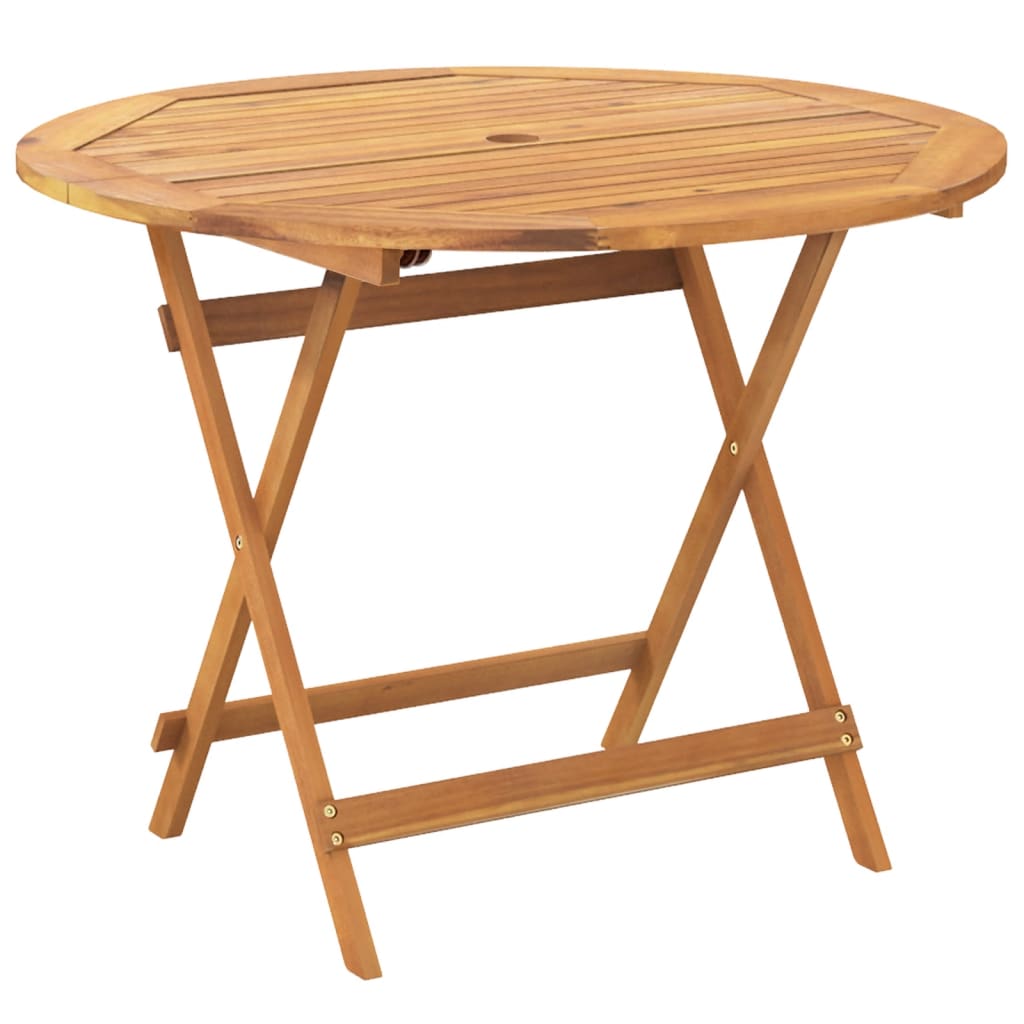 Ensemble à manger de jardin 5 pcs motif de feuilles tissu bois - XIOS