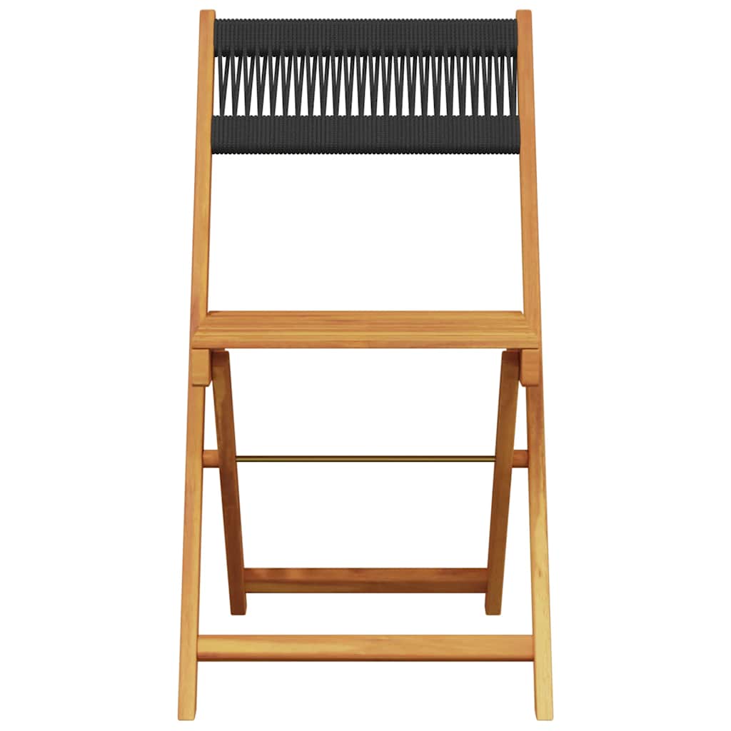 Ensemble à manger de jardin 5pcs noir polypropylène bois massif - XIOS