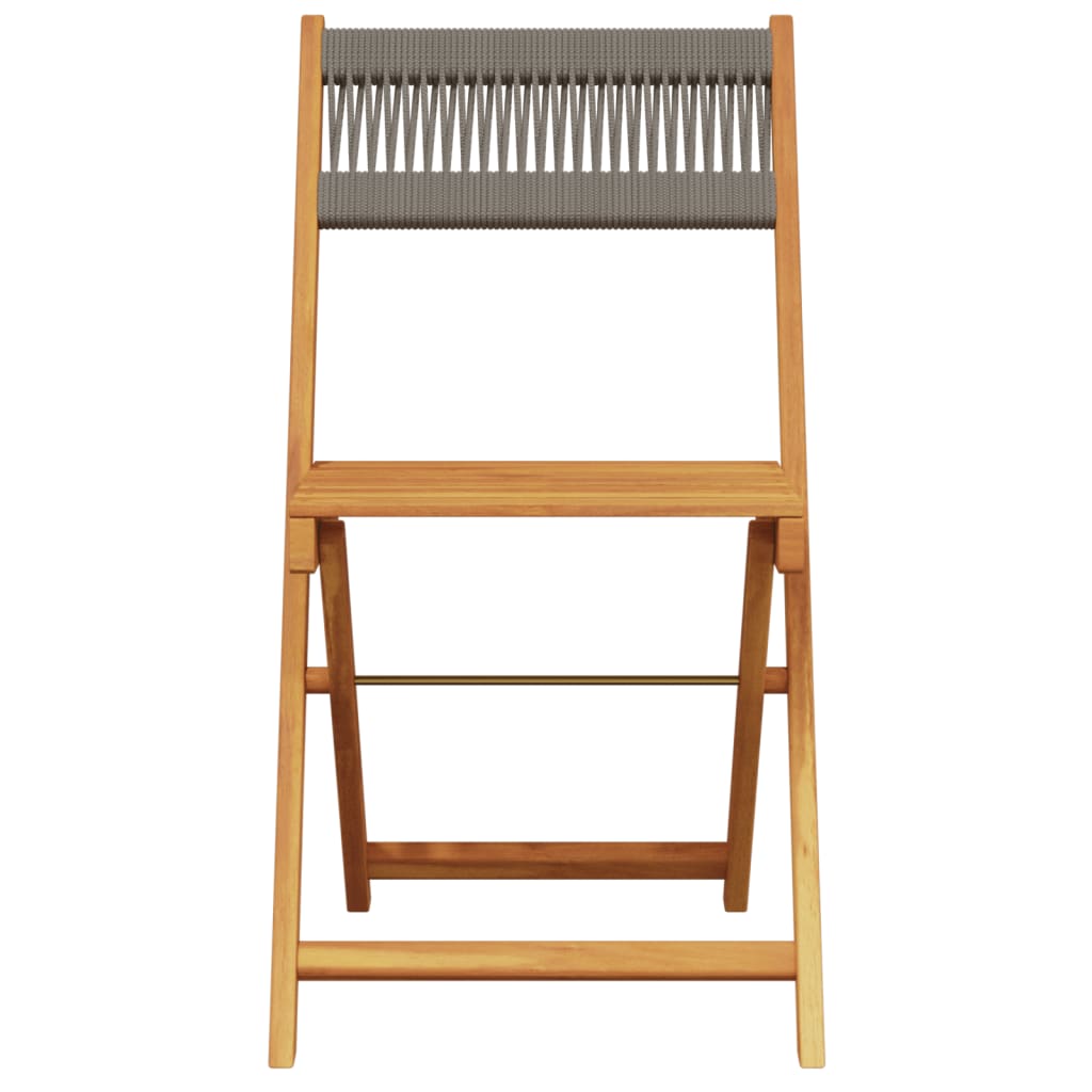 Ensemble à manger de jardin 5pcs gris polypropylène bois massif - XIOS