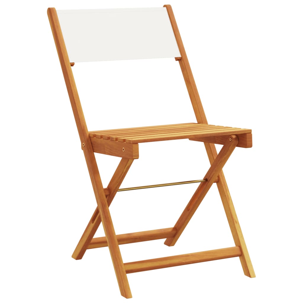 Ensemble à manger de jardin 5 pcs blanc crème tissu bois massif - XIOS