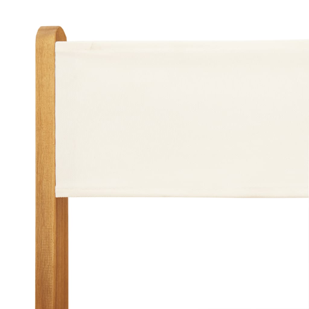 Ensemble à manger de jardin 5 pcs blanc crème tissu bois massif - XIOS