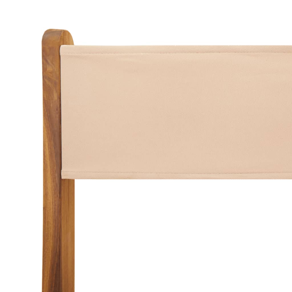 Ensemble à manger de jardin 5 pcs beige tissu et bois massif - XIOS