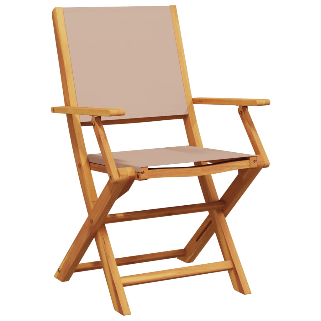 Ensemble de bistro 3 pcs taupe tissu et bois massif - XIOS