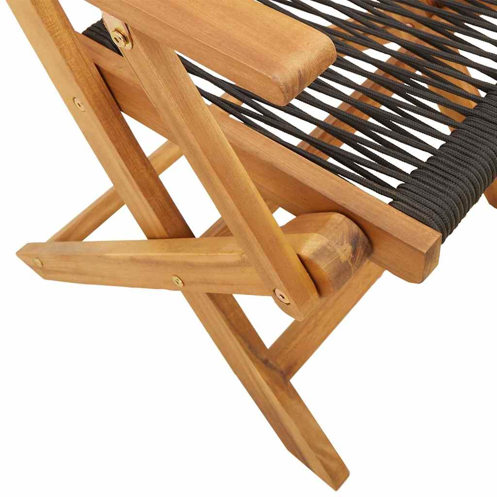 Ensemble à manger de jardin 5pcs noir polypropylène bois massif - XIOS