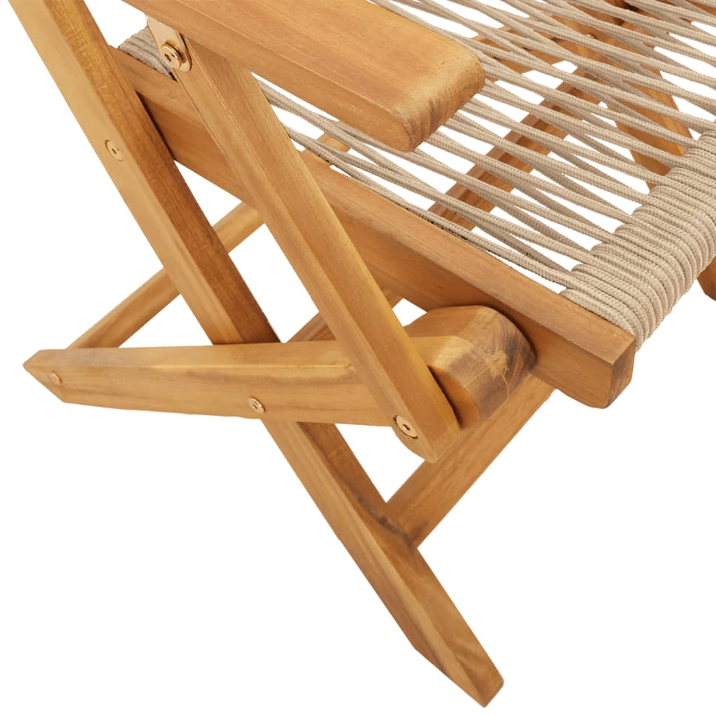 Ensemble à manger de jardin 5pcs beige polypropylène et bois - XIOS