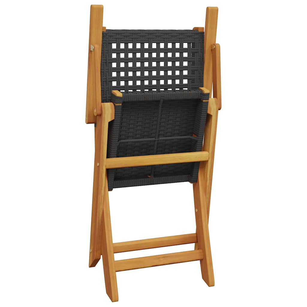 Ensemble à manger de jardin 5 pcs résine tressée et bois massif - XIOS