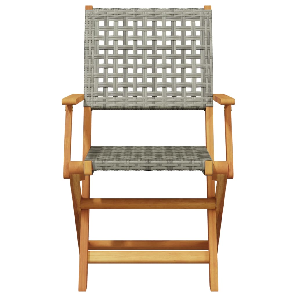 Ensemble à manger de jardin 5 pcs résine tressée et bois massif - XIOS