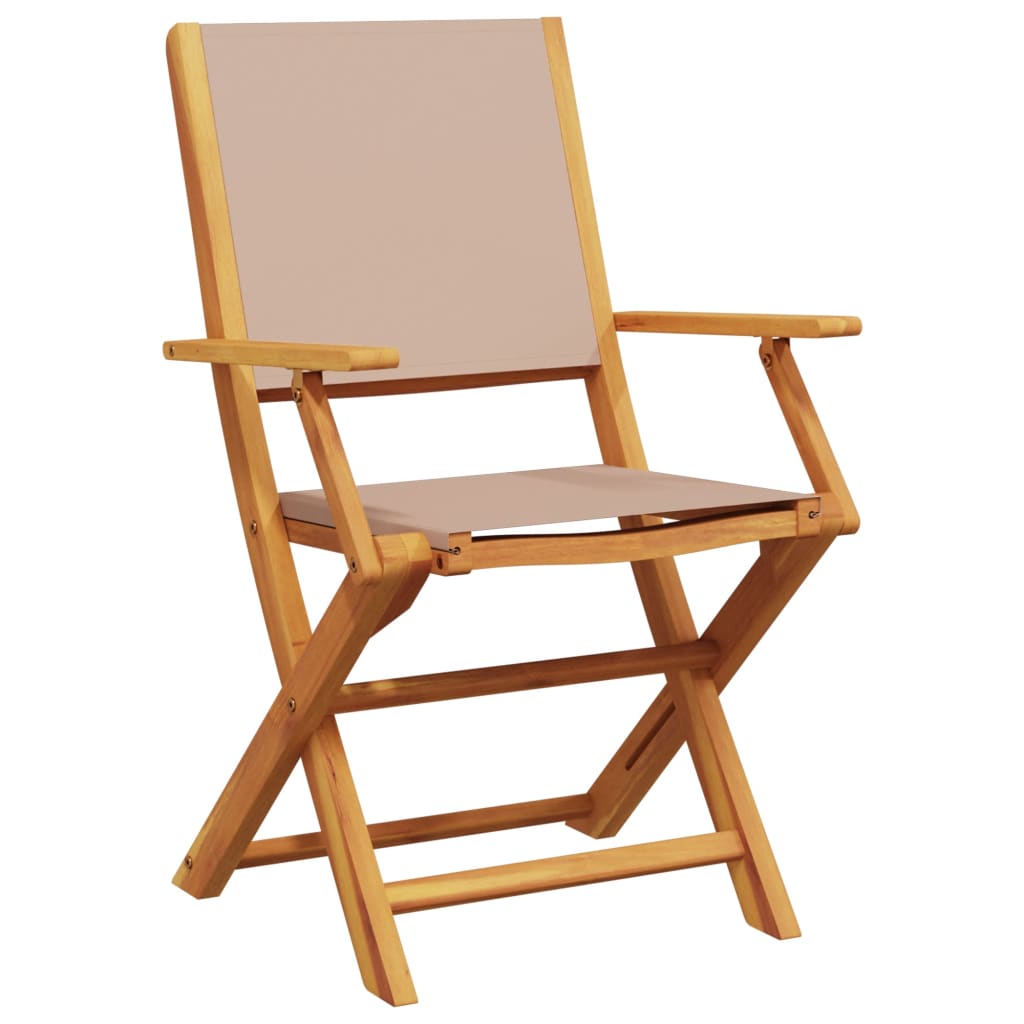 Ensemble à manger de jardin 5 pcs taupe tissu et bois massif - XIOS