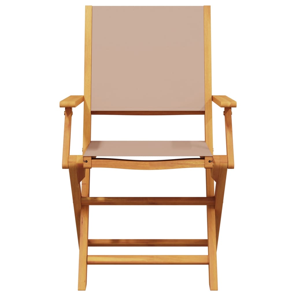 Ensemble à manger de jardin 5 pcs taupe tissu et bois massif - XIOS