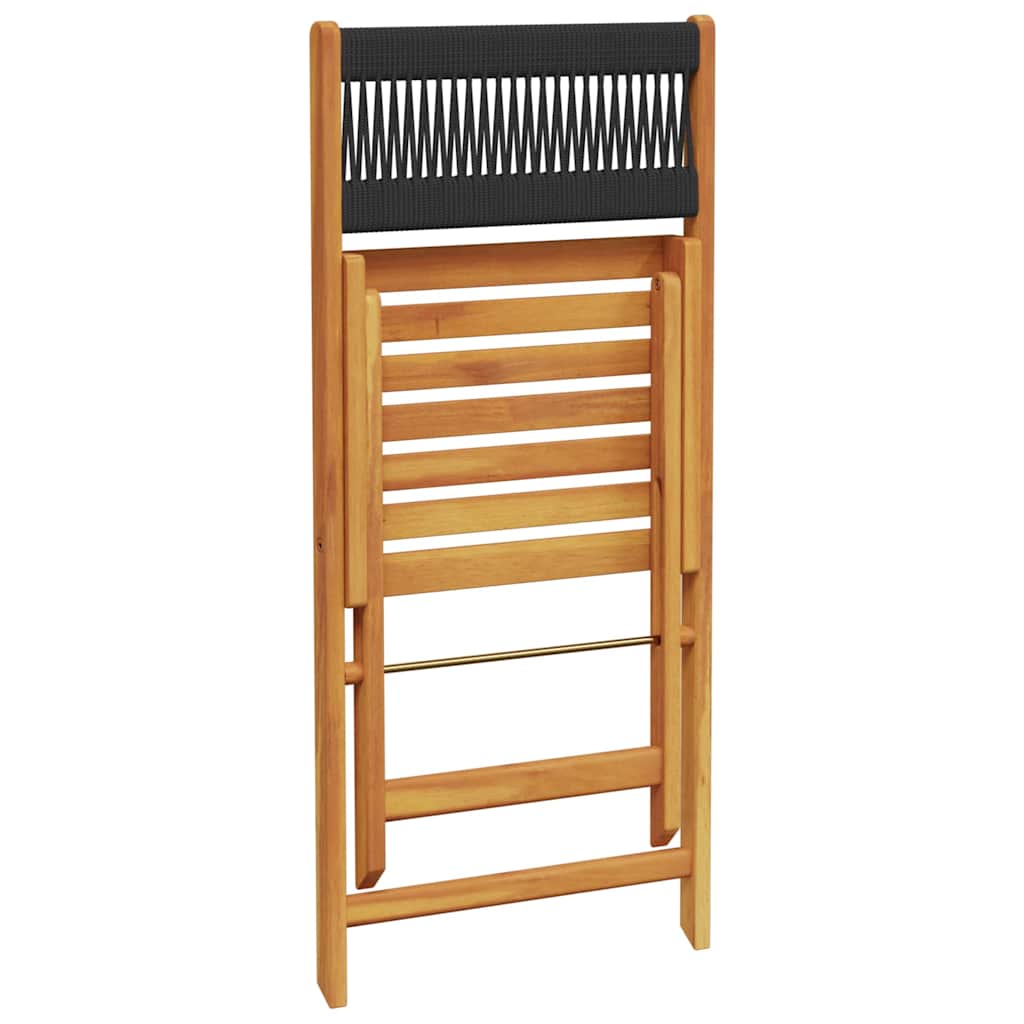 Ensemble de bistro 3 pcs noir polypropylène et bois massif - XIOS