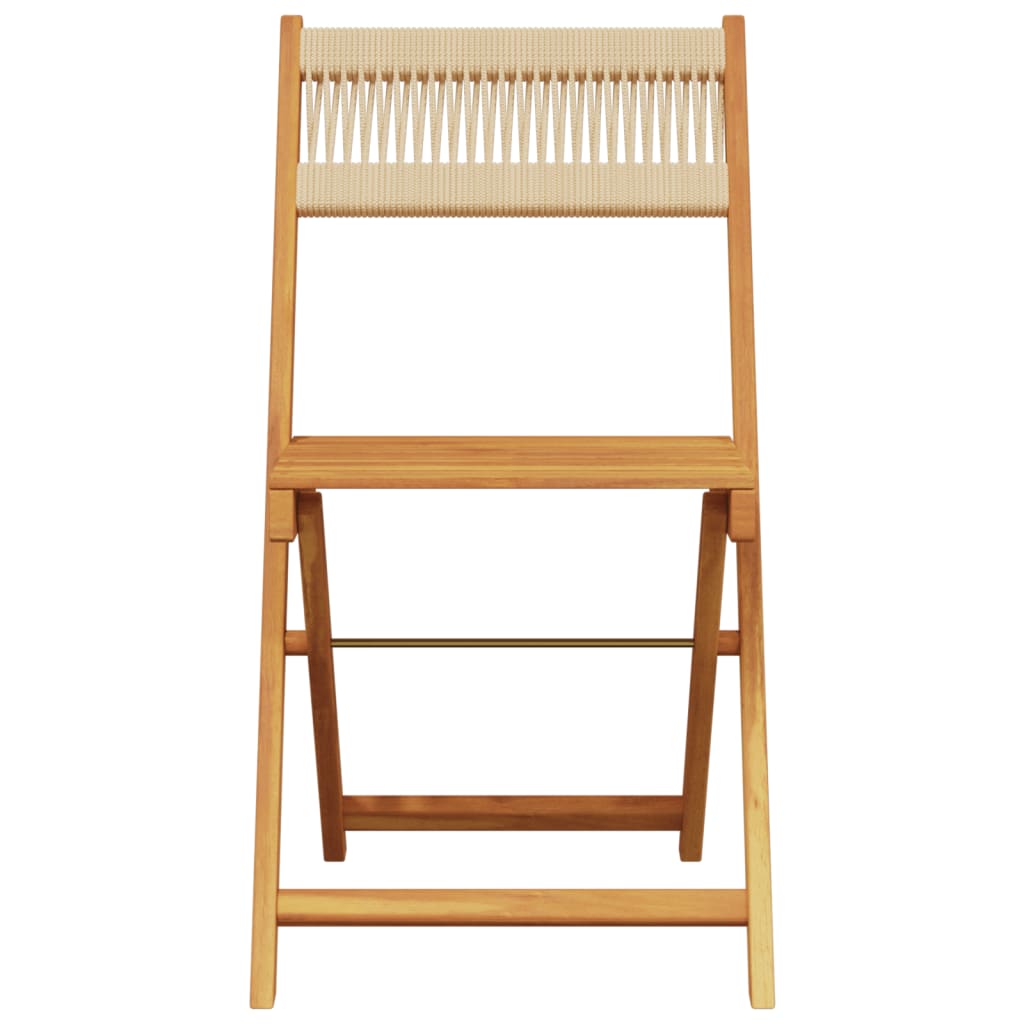 Ensemble de bistro 3 pcs beige polypropylène et bois massif - XIOS