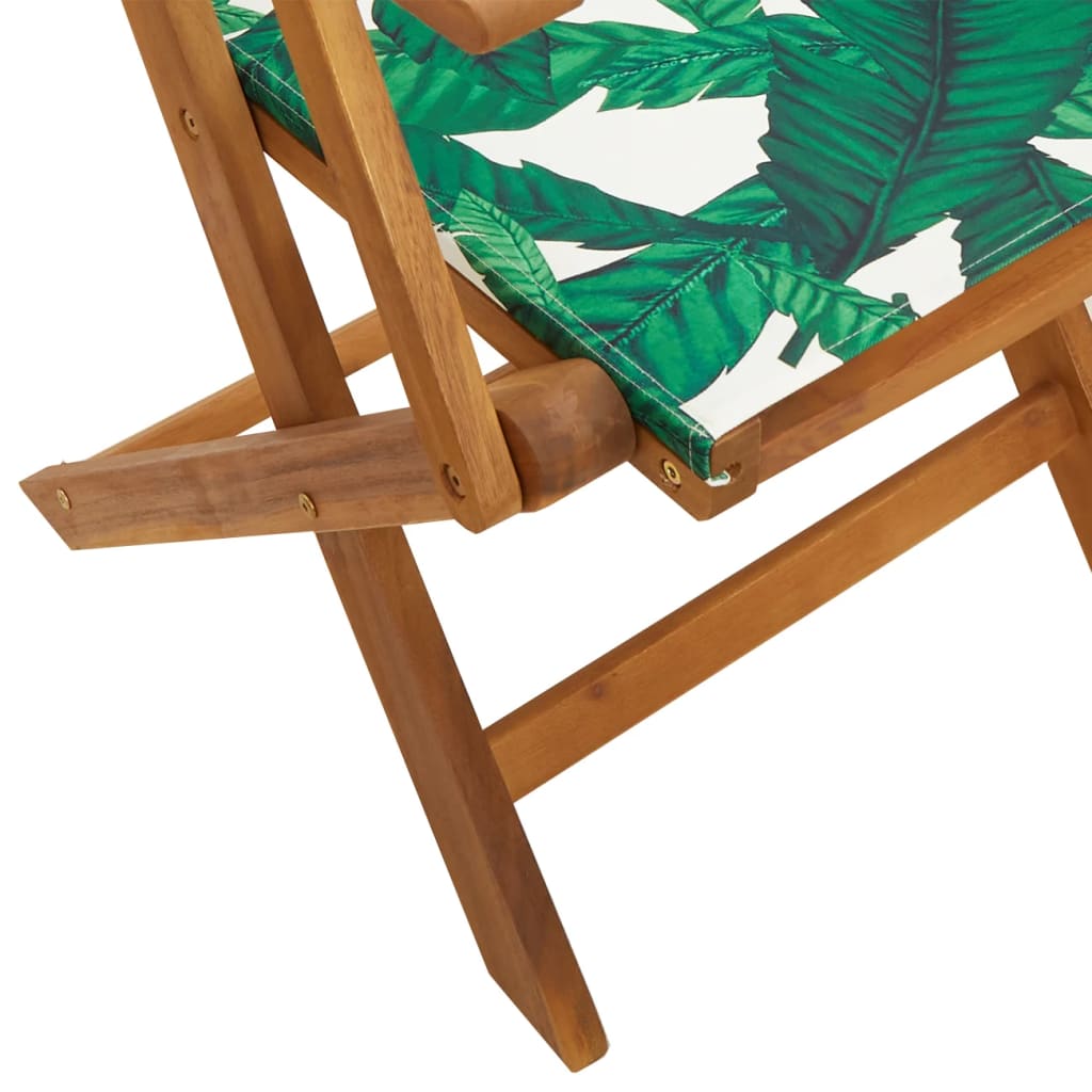 Ensemble de bistro 3 pcs motif de feuilles tissu et bois massif - XIOS