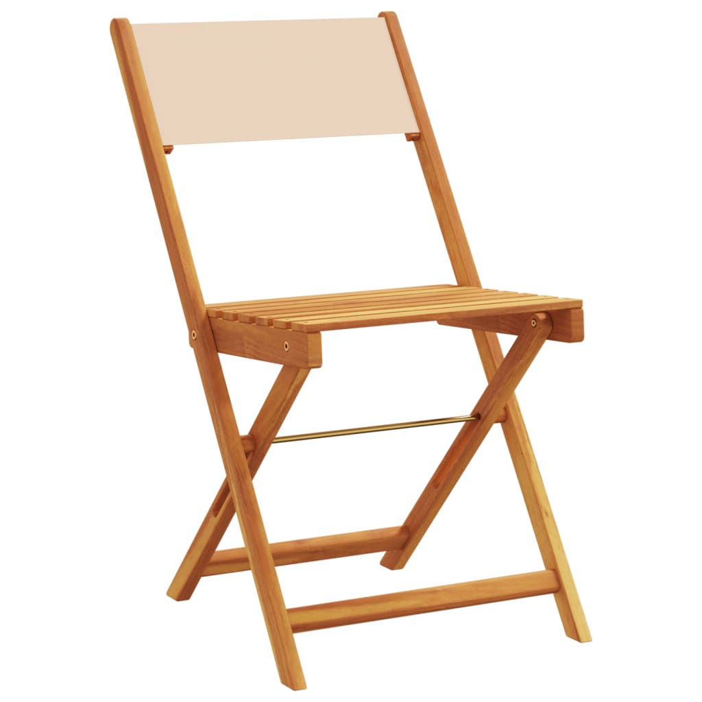 Ensemble de bistro 3 pcs beige tissu et bois massif - XIOS