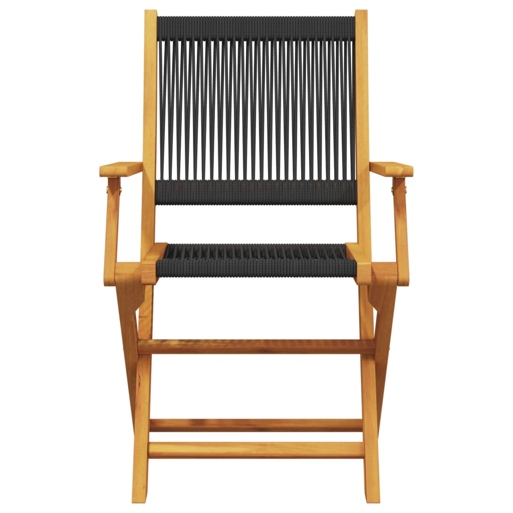 Ensemble de bistro 3 pcs noir polypropylène et bois massif - XIOS