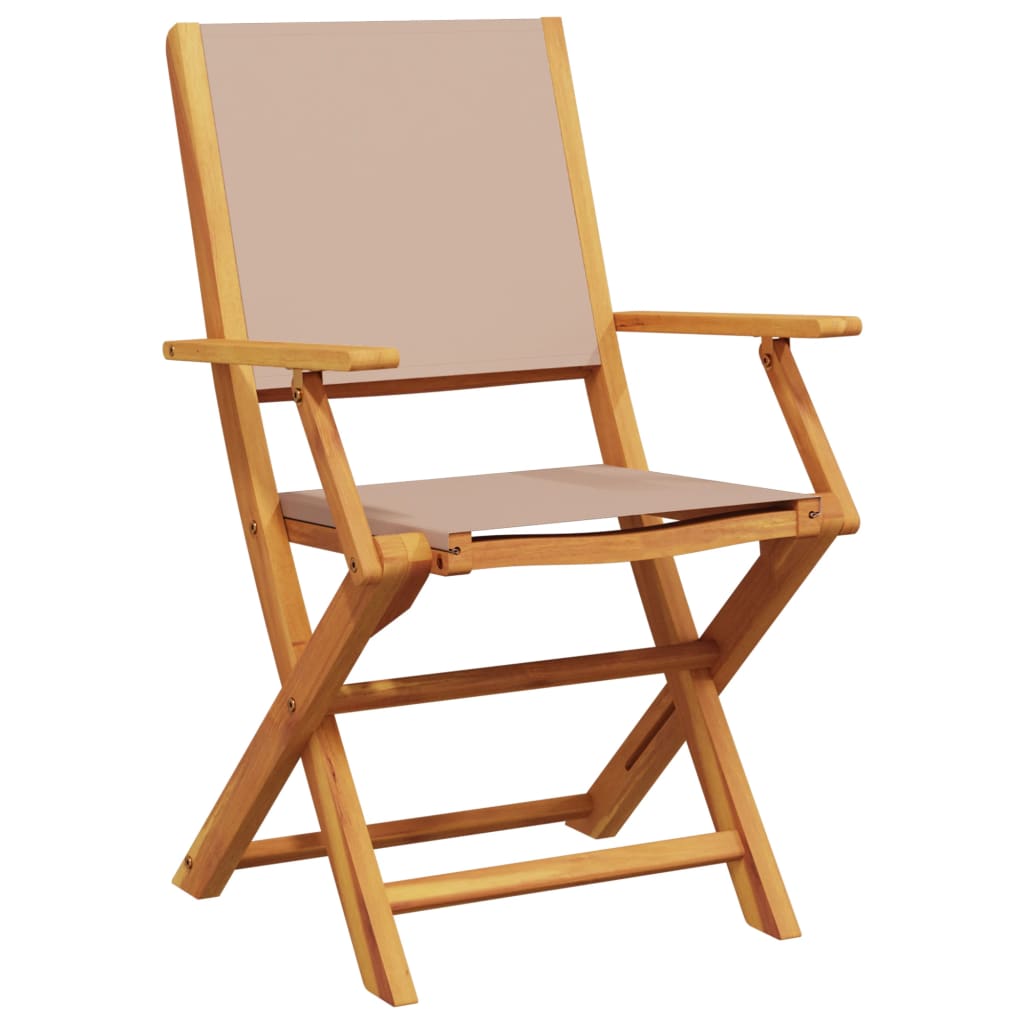 Ensemble de bistro 3 pcs taupe tissu et bois massif - XIOS