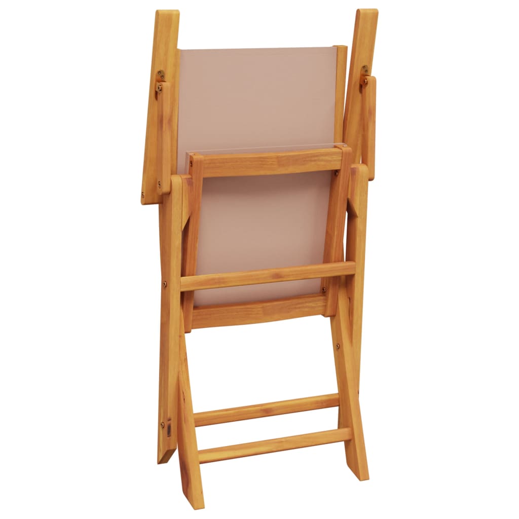 Ensemble de bistro 3 pcs taupe tissu et bois massif - XIOS
