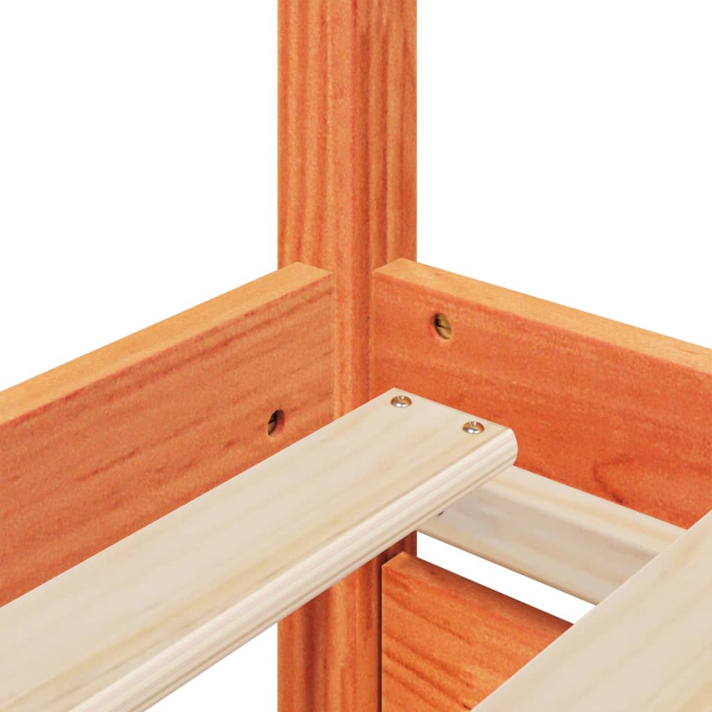 Lit avec tiroirs/matelas cire marron 140x190 cm bois massif pin - XIOS