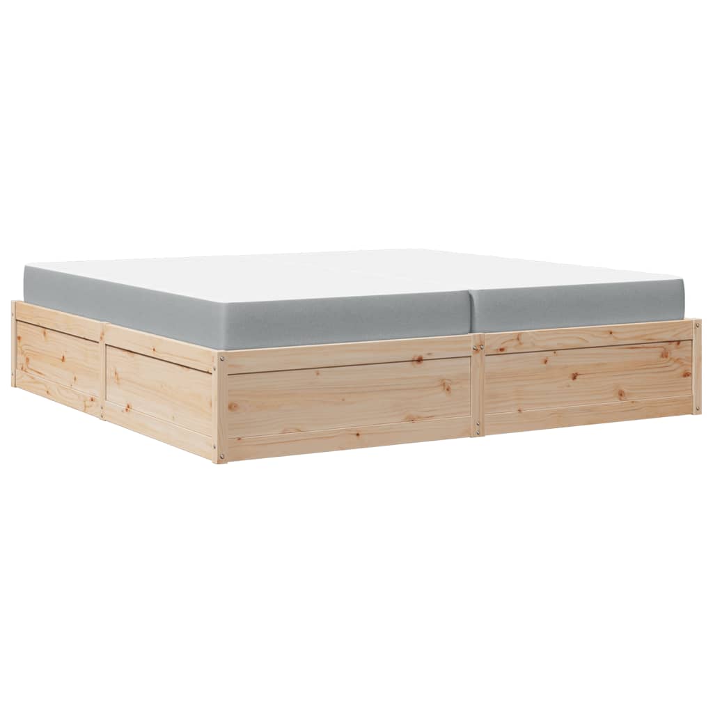 Lit avec matelas 200x200 cm bois massif de pin - XIOS