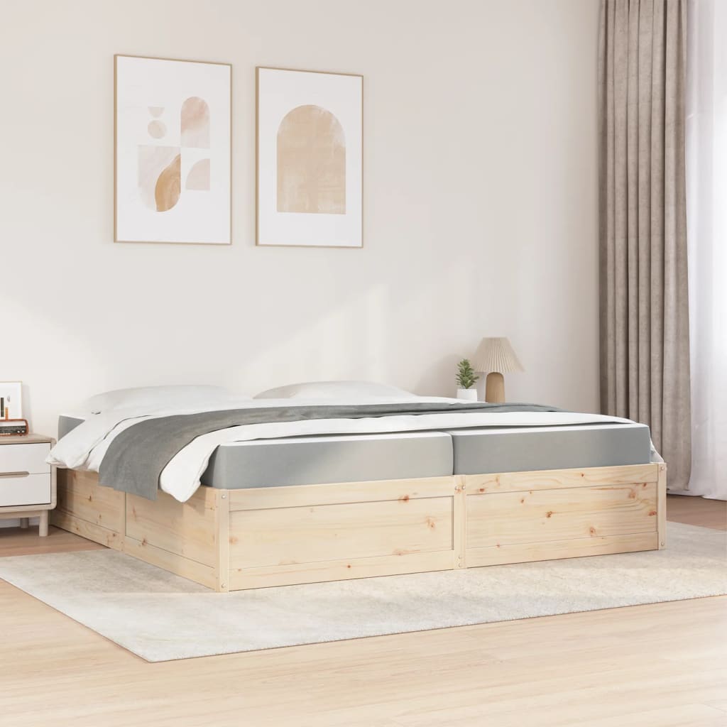Lit avec matelas 200x200 cm bois massif de pin - XIOS
