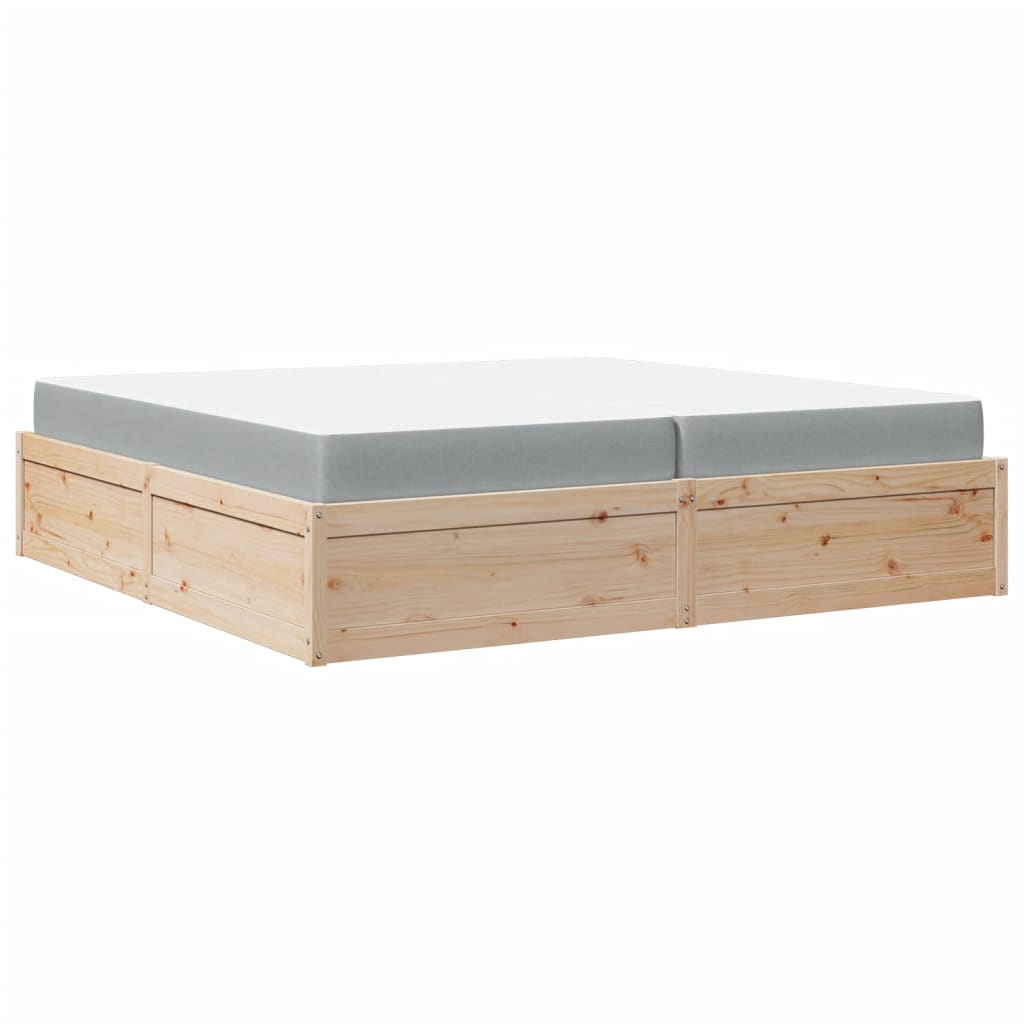 Lit avec matelas 200x200 cm bois massif de pin - XIOS