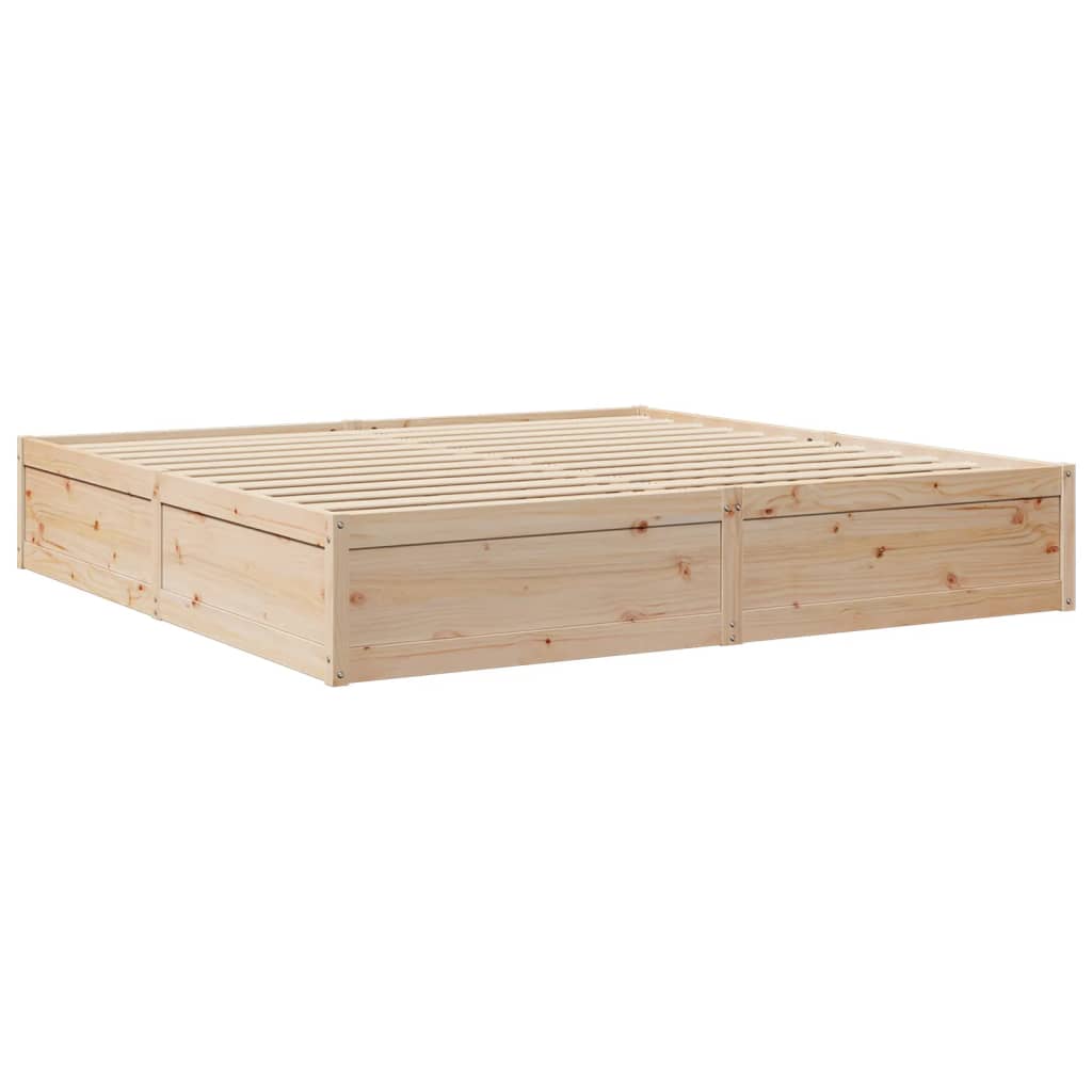 Lit avec matelas 200x200 cm bois massif de pin - XIOS