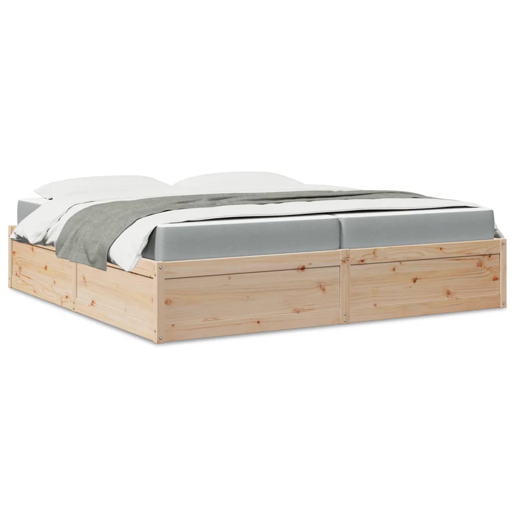 Lit avec matelas 200x200 cm bois massif de pin - XIOS