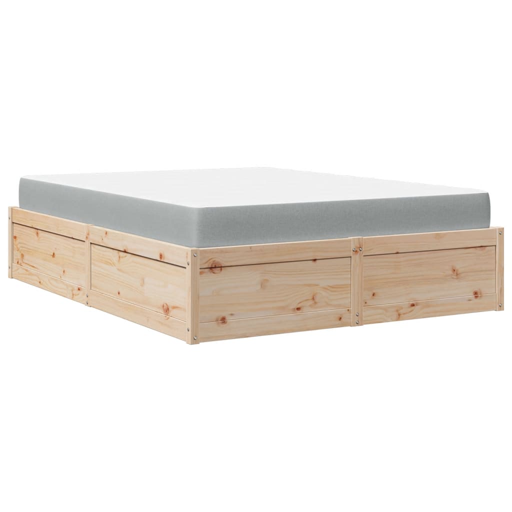 Lit avec matelas 140x200 cm bois massif de pin - XIOS