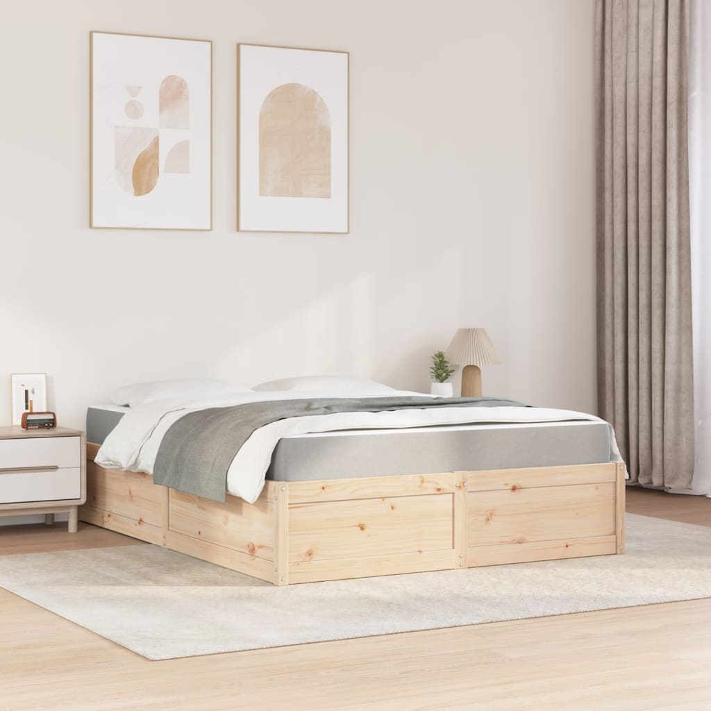 Lit avec matelas 140x200 cm bois massif de pin - XIOS