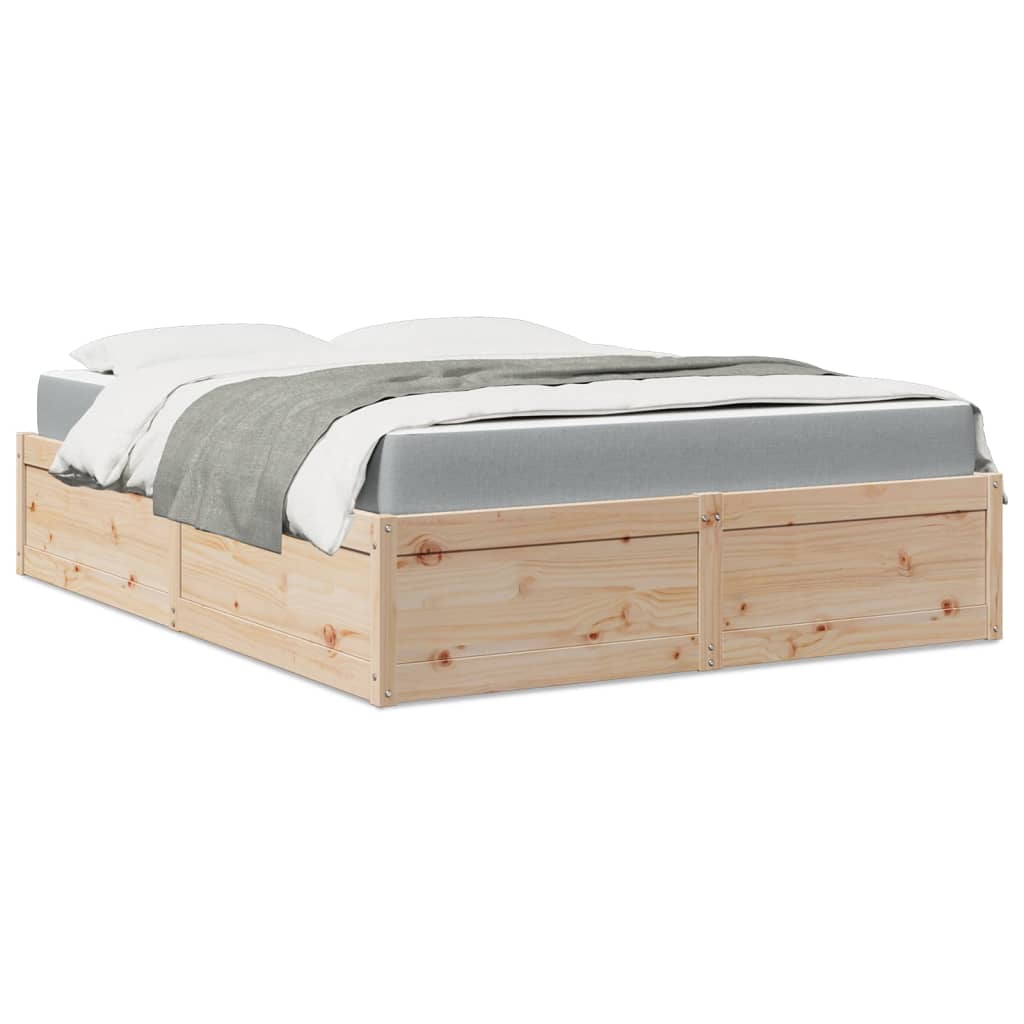 Lit avec matelas 140x200 cm bois massif de pin - XIOS