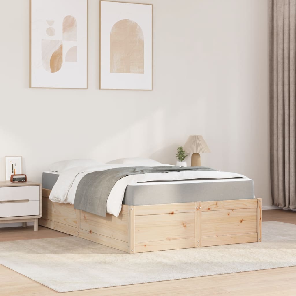 Lit avec matelas 120x200 cm bois massif de pin - XIOS